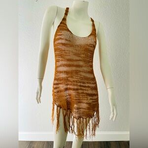 RVCA Crochet island Babe tan cover up